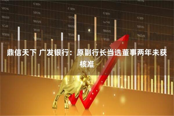鼎信天下 广发银行：原副行长当选董事两年未获核准