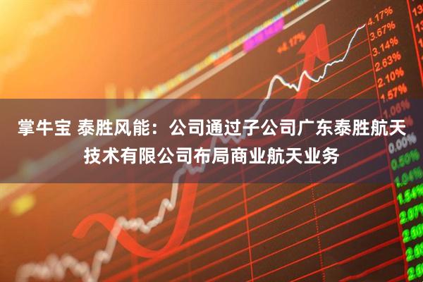 掌牛宝 泰胜风能：公司通过子公司广东泰胜航天技术有限公司布局商业航天业务